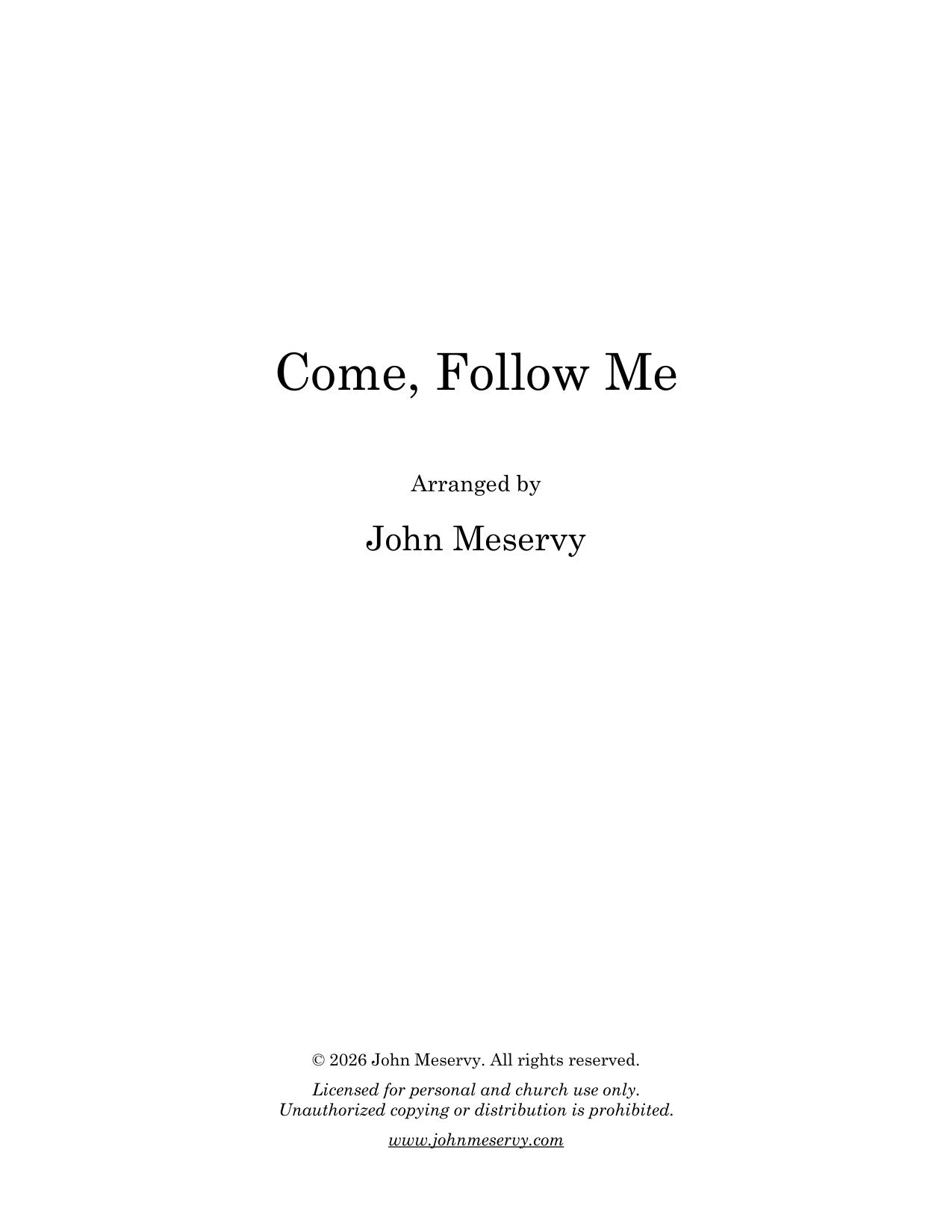 Come, Follow Me (Digital Download)