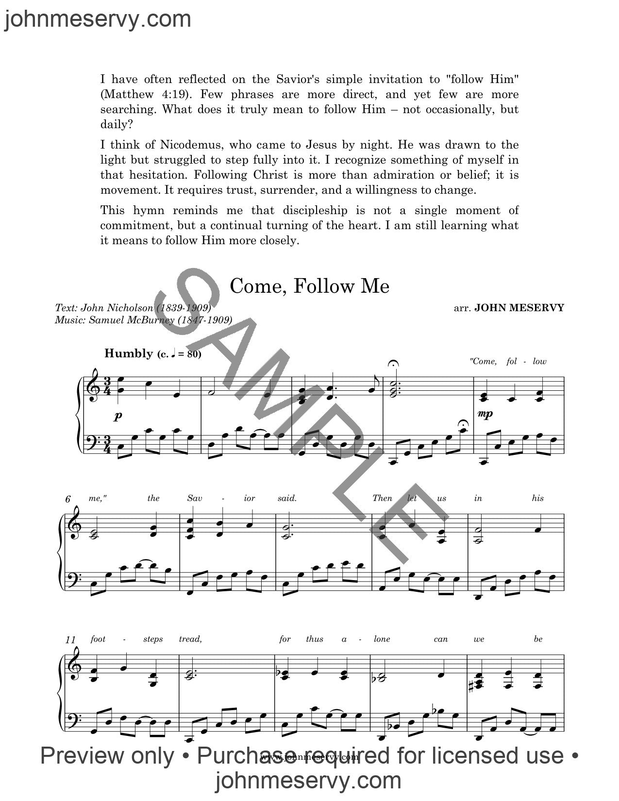 Come, Follow Me (Digital Download)