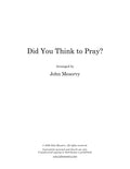 Did You Think to Pray (Digital Download)