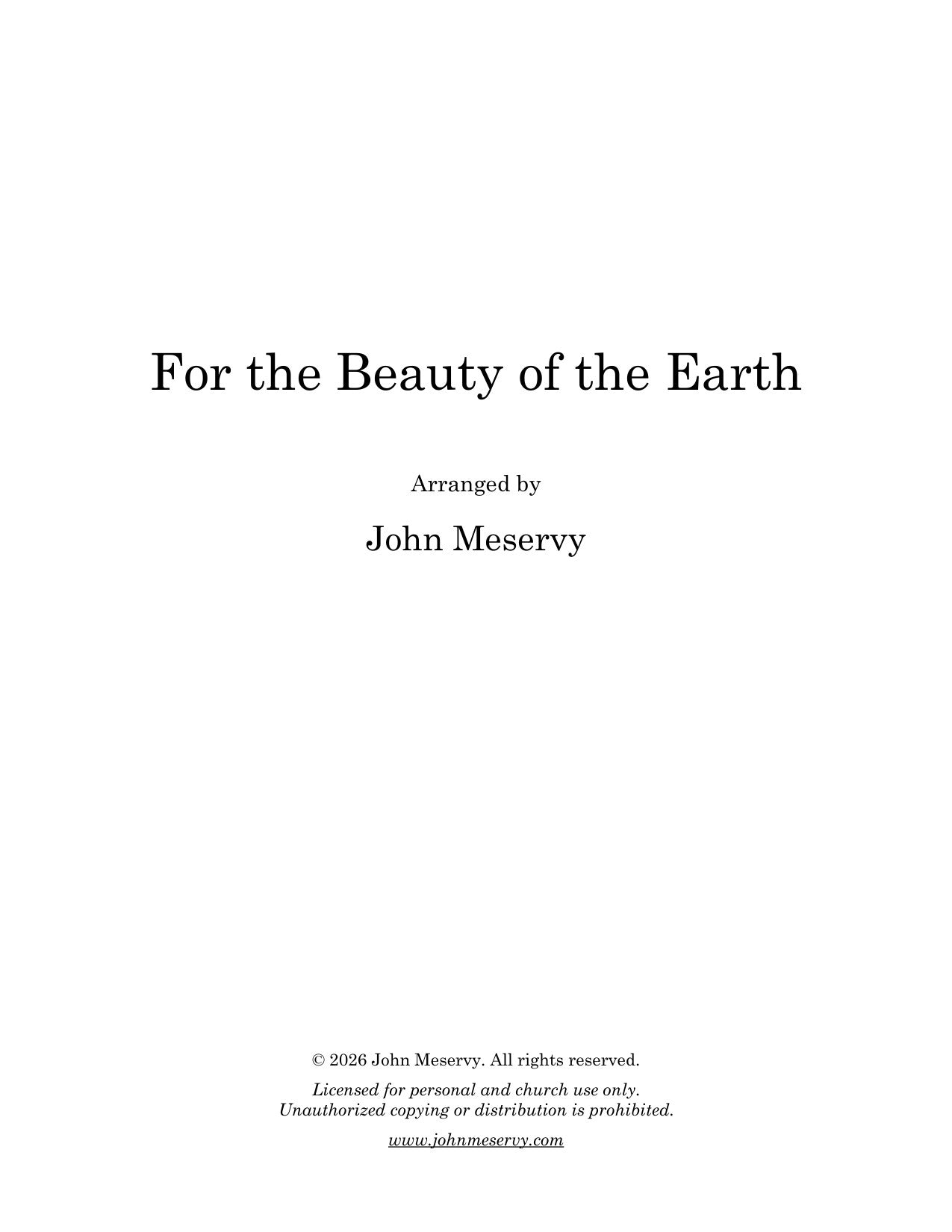 For the Beauty of the Earth (Digital Download)